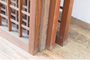 アンティーク建具　涼しげな和の空間作りにおすすめの夏戸4枚セット(簾戸、簀戸、葭戸、夏障子、葦戸)(R-066761)