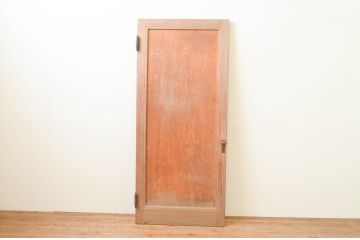 アンティーク建具　シンプルで味わい深い木製ドア1枚(木製扉)(R-066763)