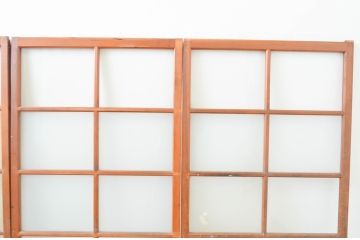 アンティーク建具　木の温かみが感じられる昭和レトロなガラス戸4枚セット(引き戸)(R-066764)