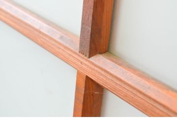 アンティーク建具　木の温かみが感じられる昭和レトロなガラス戸4枚セット(引き戸)(R-066764)