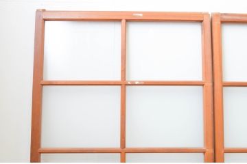 アンティーク建具　木の温かみが感じられる昭和レトロなガラス戸4枚セット(引き戸)(R-066764)