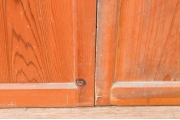 アンティーク建具　木の温かみが感じられる昭和レトロなガラス戸4枚セット(引き戸)(R-066764)