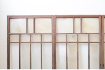 アンティーク建具　大正ロマンな趣を感じるガラス戸4枚セット(引き戸)(R-066765)