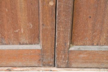 アンティーク建具　大正ロマンな趣を感じるガラス戸4枚セット(引き戸)(R-066765)