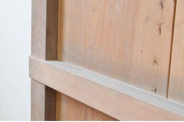 アンティーク建具　重厚で味わい深い鉄板張りの蔵戸1枚(鉄扉、玄関戸、引き戸)(R-066766)