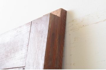 アンティーク建具　上手物!!上質な造りで深みある色合いが魅力的な総欅(ケヤキ)材のマス目(升目)格子蔵戸1枚(きつね格子、狐格子、格子戸、引き戸、玄関戸)(R-066770)