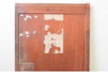 アンティーク建具　時を経た味わいが魅力的な欅(ケヤキ)材の幅狭蔵戸1枚(引き戸、玄関戸)(R-066775)