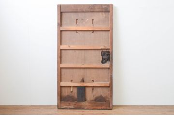 アンティーク建具　時を経た味わいが魅力的な欅(ケヤキ)材の幅狭蔵戸1枚(引き戸、玄関戸)(R-066775)