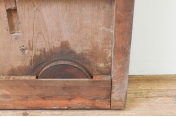 アンティーク建具　時を経た味わいが魅力的な欅(ケヤキ)材の幅狭蔵戸1枚(引き戸、玄関戸)(R-066775)