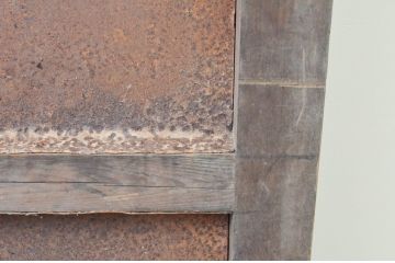 アンティーク建具　シンプルな佇まいで取り入れやすい幅狭蔵戸1枚(玄関戸、引き戸)(R-066777)