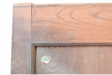 アンティーク建具　分厚い框組みと重厚な佇まいが魅力!総欅(ケヤキ)材の蔵戸1枚(玄関戸、引き戸)(R-066778)