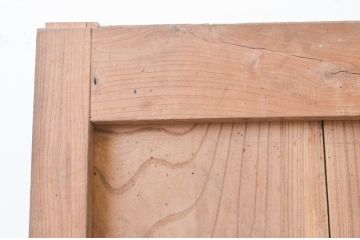 アンティーク建具　分厚い框組みと重厚な佇まいが魅力!総欅(ケヤキ)材の蔵戸1枚(玄関戸、引き戸)(R-066778)