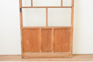 アンティーク建具　ペイント仕上げ限定　銀モールガラス入り　大正ロマンの雰囲気漂う背の高いペイントガラス戸1枚(引き戸)(R-066779)