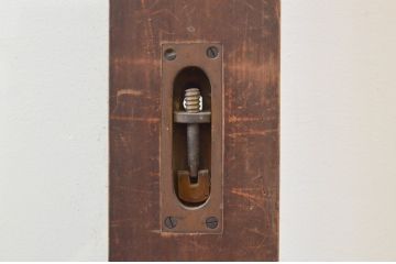アンティーク建具　腰板欅(ケヤキ)材　古い商店で使われていた背の高い引き戸1枚(ガラス戸)(R-066782)