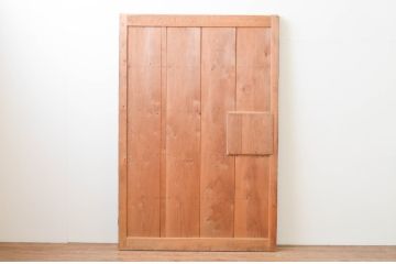 アンティーク建具　美品!!　上品な佇まいが魅力的な古い銅板張りの蔵戸1枚(引き戸、玄関戸)(R-066784)