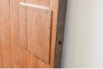 アンティーク建具　美品!!　上品な佇まいが魅力的な古い銅板張りの蔵戸1枚(引き戸、玄関戸)(R-066784)