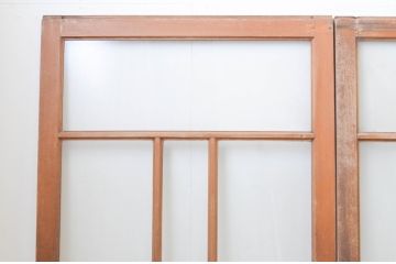 アンティーク建具　ペイント仕上げ限定　上質な空間づくりにおすすめ!古いナラ材の店舗用ガラス戸4枚セット(引き戸)(R-066785)