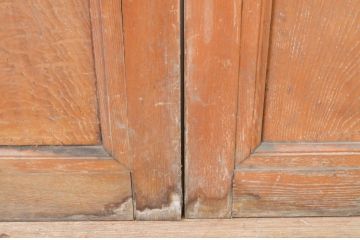 アンティーク建具　ペイント仕上げ限定　上質な空間づくりにおすすめ!古いナラ材の店舗用ガラス戸4枚セット(引き戸)(R-066785)