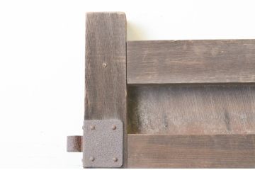 アンティーク建具　高級品!!　総欅(ケヤキ)材　一枚板　経年により深みを増した木色が趣ある門扉1対(2枚セット、木製扉、蔵戸、玄関戸)(R-066787)