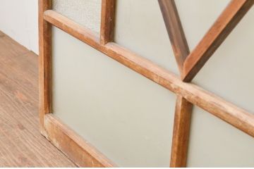 アンティーク建具　ペイント仕上げ限定　大正ロマン　ひし形のデザインが魅力的なガラス窓2枚セット(ガラス戸、引き戸)(R-066788)