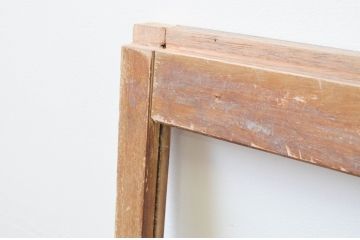 アンティーク建具　ペイント仕上げ限定　大正ロマン　ひし形のデザインが魅力的なガラス窓2枚セット(ガラス戸、引き戸)(R-066788)