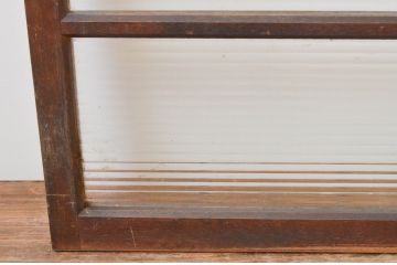 アンティーク建具　モールガラス入り　シンプルなデザインでお部屋に合わせやすいガラス窓2枚セット(ガラス戸、引き戸)(R-066789)