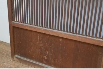 アンティーク建具　和の趣溢れる裏障子付きの幅狭格子戸4枚セット(障子戸、引き戸)(R-066790)