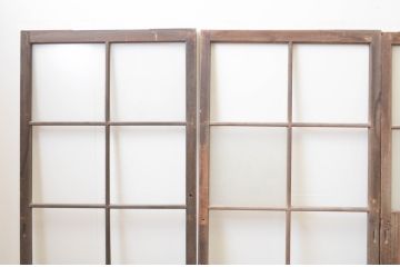 アンティーク建具　レトロな雰囲気を醸し出すガラス戸4枚セット(引き戸)(R-066791)