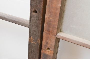 アンティーク建具　レトロな雰囲気を醸し出すガラス戸4枚セット(引き戸)(R-066791)