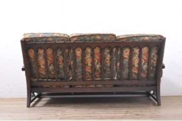 イギリスビンテージ　ERCOL(アーコール)　Old Colonial(オールドコロニアル)　シックな英国カントリースタイルのお部屋におすすめな3人掛けソファ(アームソファ、三人掛けソファ、トリプルソファ、ヴィンテージ、北欧)(R-066806)