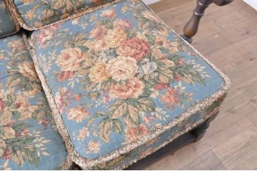 イギリスビンテージ　ERCOL(アーコール)　Old Colonial(オールドコロニアル)　シックな英国カントリースタイルのお部屋におすすめな3人掛けソファ(アームソファ、三人掛けソファ、トリプルソファ、ヴィンテージ、北欧)(R-066806)