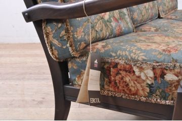 イギリスビンテージ　ERCOL(アーコール)　Old Colonial(オールドコロニアル)　シックな英国カントリースタイルのお部屋におすすめな3人掛けソファ(アームソファ、三人掛けソファ、トリプルソファ、ヴィンテージ、北欧)(R-066806)