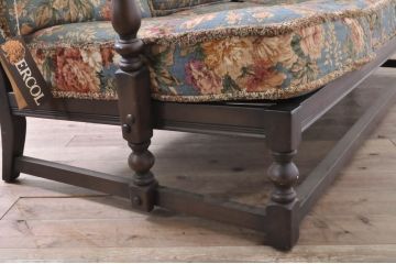 イギリスビンテージ　ERCOL(アーコール)　Old Colonial(オールドコロニアル)　シックな英国カントリースタイルのお部屋におすすめな3人掛けソファ(アームソファ、三人掛けソファ、トリプルソファ、ヴィンテージ、北欧)(R-066806)