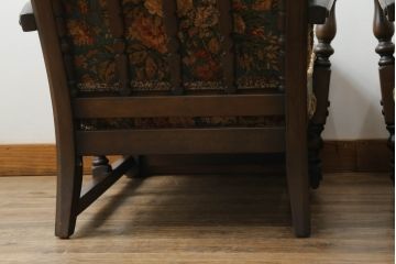イギリスビンテージ　ERCOL(アーコール)　Old Colonial(オールドコロニアル)　シックな英国カントリースタイルのお部屋におすすめなイージーチェア2脚セット(アームソファ、1人掛けソファ、一人掛けソファ、北欧、ヴィンテージ)(R-066807)