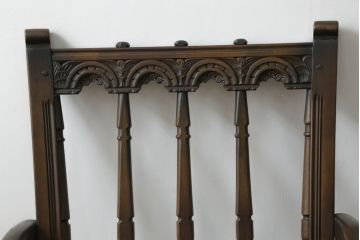 イギリスビンテージ　ERCOL(アーコール)　Old Colonial(オールドコロニアル)　シックな英国カントリースタイルのお部屋におすすめなイージーチェア2脚セット(アームソファ、1人掛けソファ、一人掛けソファ、北欧、ヴィンテージ)(R-066807)