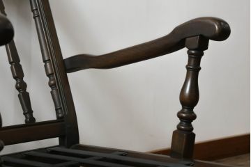 イギリスビンテージ　ERCOL(アーコール)　Old Colonial(オールドコロニアル)　シックな英国カントリースタイルのお部屋におすすめなイージーチェア2脚セット(アームソファ、1人掛けソファ、一人掛けソファ、北欧、ヴィンテージ)(R-066807)