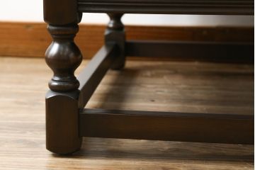 イギリスビンテージ　ERCOL(アーコール)　Old Colonial(オールドコロニアル)　シックな英国カントリースタイルのお部屋におすすめなオットマン(フットスツール、1Pソファ、1人掛けソファ、一人掛けソファ、椅子、イス、チェア、ヴィンテージ、北欧)(R-066808)