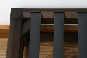 イギリスビンテージ　ERCOL(アーコール)　Old Colonial(オールドコロニアル)　シックな英国カントリースタイルのお部屋におすすめなオットマン(フットスツール、1Pソファ、1人掛けソファ、一人掛けソファ、椅子、イス、チェア、ヴィンテージ、北欧)(R-066808)