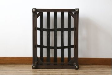 イギリスビンテージ　ERCOL(アーコール)　Old Colonial(オールドコロニアル)　シックな英国カントリースタイルのお部屋におすすめなオットマン(フットスツール、1Pソファ、1人掛けソファ、一人掛けソファ、椅子、イス、チェア、ヴィンテージ、北欧)(R-066808)