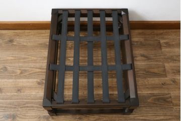 イギリスビンテージ　ERCOL(アーコール)　Old Colonial(オールドコロニアル)　シックな英国カントリースタイルのお部屋におすすめなオットマン(フットスツール、椅子、イス、チェア、ヴィンテージ、北欧)(R-066809)