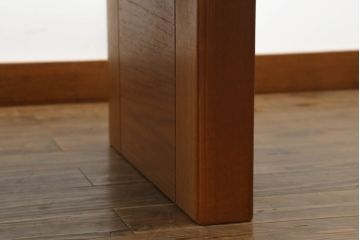 和製ビンテージ　国産　職人手造り　チーク材　シンプルで飽きのこないデザインが魅力の大振りなセンターテーブル(ローテーブル、リビングテーブル、ヴィンテージ、座卓)(R-066811)