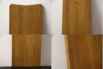 中古　北海道旭川家具　匠工芸　BAN(バン)　本革(レザー)　洗練された和モダンなデザインが美しいダイニングチェア4脚セット(ハイバックチェア、アームレスチェア、椅子、イス)(定価4脚で約32万円)(R-066813)