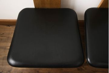 中古　北海道旭川家具　匠工芸　BAN(バン)　本革(レザー)　洗練された和モダンなデザインが美しいダイニングチェア4脚セット(ハイバックチェア、アームレスチェア、椅子、イス)(定価4脚で約32万円)(R-066813)