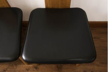 中古　北海道旭川家具　匠工芸　BAN(バン)　本革(レザー)　洗練された和モダンなデザインが美しいダイニングチェア4脚セット(ハイバックチェア、アームレスチェア、椅子、イス)(定価4脚で約32万円)(R-066813)