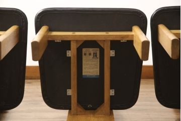 中古　北海道旭川家具　匠工芸　BAN(バン)　本革(レザー)　洗練された和モダンなデザインが美しいダイニングチェア4脚セット(ハイバックチェア、アームレスチェア、椅子、イス)(定価4脚で約32万円)(R-066813)
