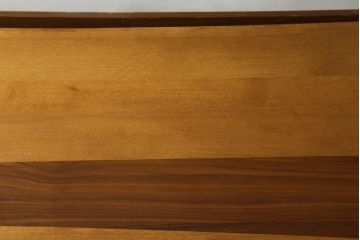 中古　日進木工(nissin)　WHITE WOOD(ホワイトウッド)　ナラ材とウォールナット材の組み合わせが美しいローテーブル(リビングテーブル、センターテーブル、座卓)(R-066814)