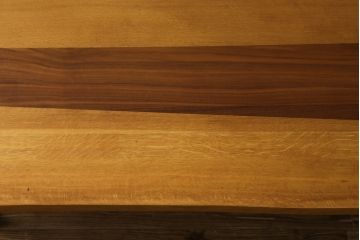 中古　日進木工(nissin)　WHITE WOOD(ホワイトウッド)　ナラ材とウォールナット材の組み合わせが美しいローテーブル(リビングテーブル、センターテーブル、座卓)(R-066814)
