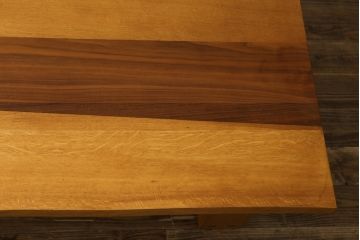 中古　日進木工(nissin)　WHITE WOOD(ホワイトウッド)　ナラ材とウォールナット材の組み合わせが美しいローテーブル(リビングテーブル、センターテーブル、座卓)(R-066814)