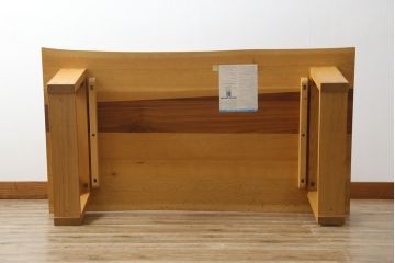 中古　日進木工(nissin)　WHITE WOOD(ホワイトウッド)　ナラ材とウォールナット材の組み合わせが美しいローテーブル(リビングテーブル、センターテーブル、座卓)(R-066814)