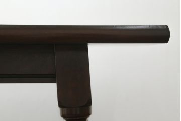 中古　松本民芸家具　F型食卓　クラシカルな脚のデザインが目を引くダイニングテーブル(作業台、食卓、4人掛け)(定価約29万7千円)(R-066815)